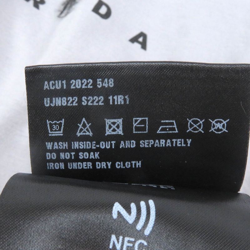 Prada 22SS Ujn822 100% Cotton Back Print Short Sleeve Cut And Sewn Short Sleeve