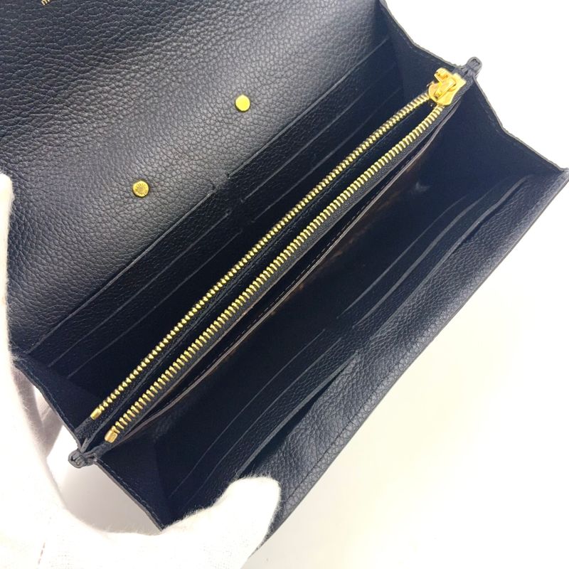 Louis Vuitton Portefeuille Pallas Leather And Canvas Brown Wallet Gold M64092