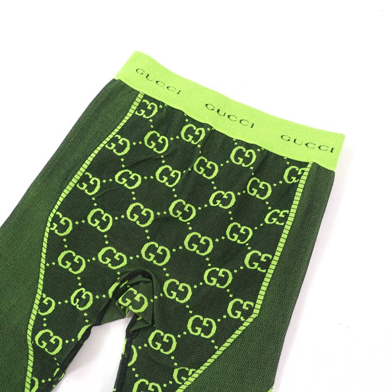 Gucci 22SS 693103 Logo Design GG Jacquard Leggings Pants Bottoms Green M Made