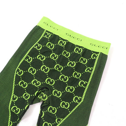 Gucci 22SS 693103 Logo Design GG Jacquard Leggings Pants Bottoms Green M Made