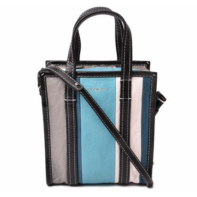 Balenciaga Brand Bag Shoulder Bazar Shopper XS Blue