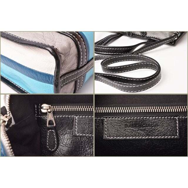 Balenciaga Brand Bag Shoulder Bazar Shopper XS Blue — view 9
