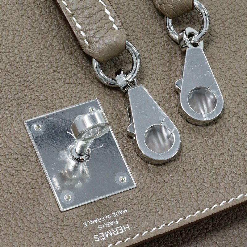 Hermes Handbag Shoulder Bag Kelly 28 Togo Etoupe Silver Hardware