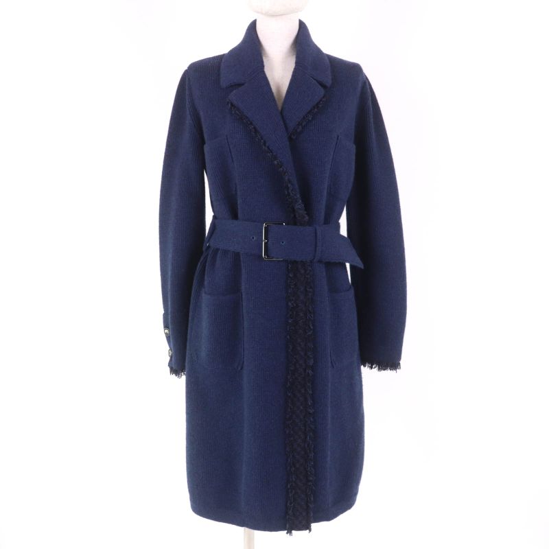 CHANEL 17B P57290k07490 Gabrielle COCO 100% Cashmere Coco Mark Button Knit Coat