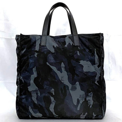 Prada Tote Bag Navy Black Tessuto Camouflage