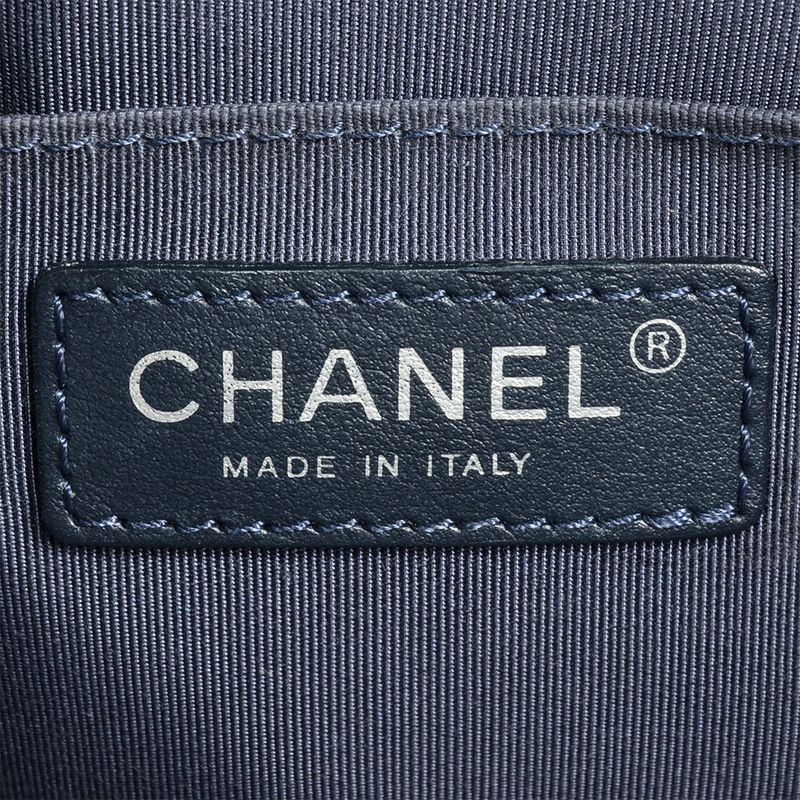 Chanel Matelasse Chain Tote Leather Navy Silver Hardware Coco Charm