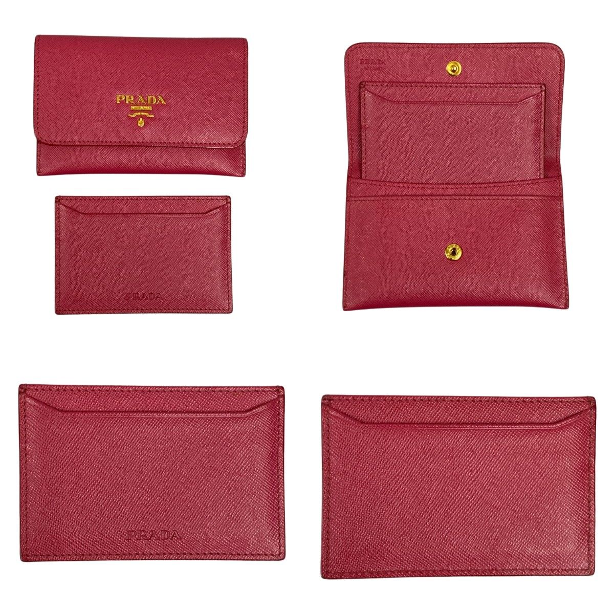 Prada Saffiano Card Case/business Card Case 1mc362 Pink