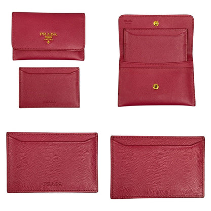 Prada Saffiano Card Case/business Card Case 1mc362 Pink