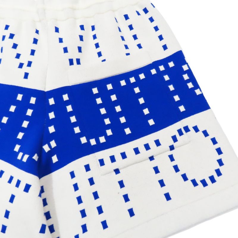 Unused 23SS Louis Vuitton Knit Shorts Chunky Stripe Logo All Over L White Blue