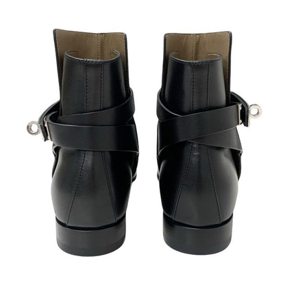 Hermes Neo Boots Short Boots Shoes Leather Black Silver Kelly Hardware