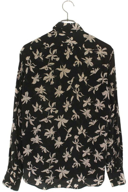 Saint Laurent Paris 646850 Y2c16 Floral Silk Long Sleeve Shirt Men's 36