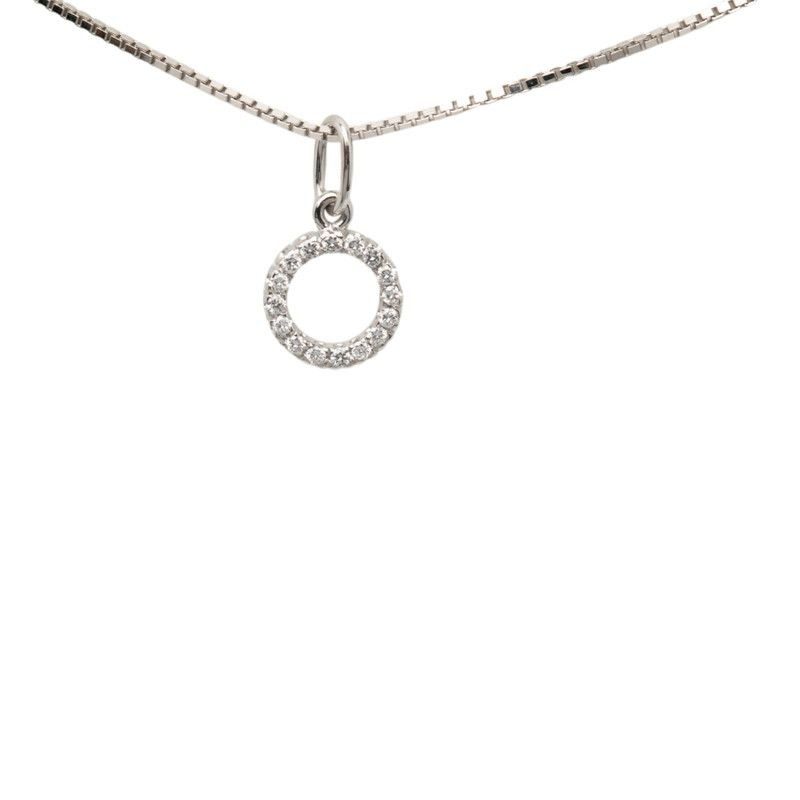 Gucci Circle Necklace 18k White Gold Diamond