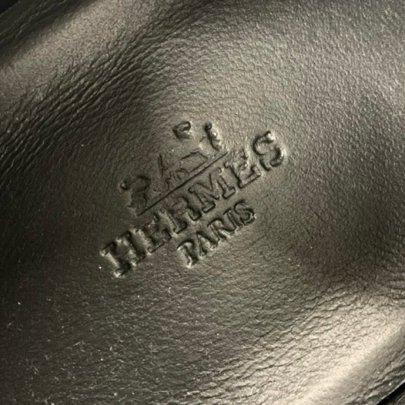 Hermes Trail Sneakers Shoes Leather Black Unused Logo Men's