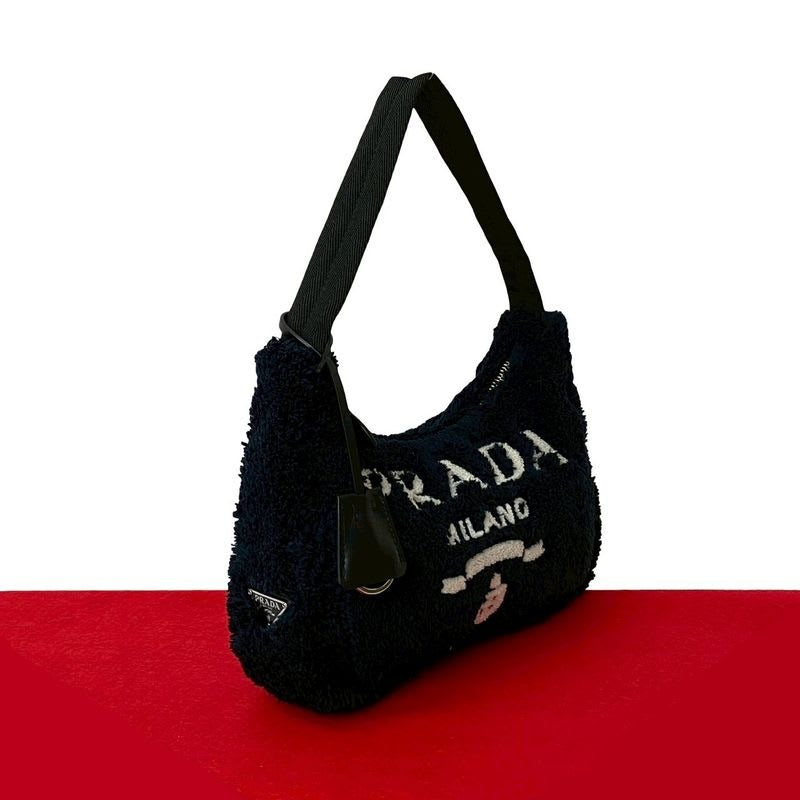 Prada Terry Mini Re-edition Triangle Logo Hardware Pile Handbag One