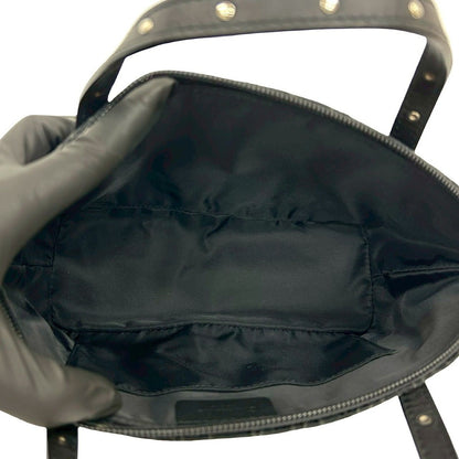 Dior Trotter Pattern Logo Canvas Leather Mini Handbag Black — view 9