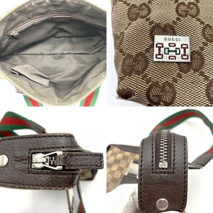 Gucci 145759 Handbag Brown GG Canvas Sherry Line Ladies Fashion Brand Name High