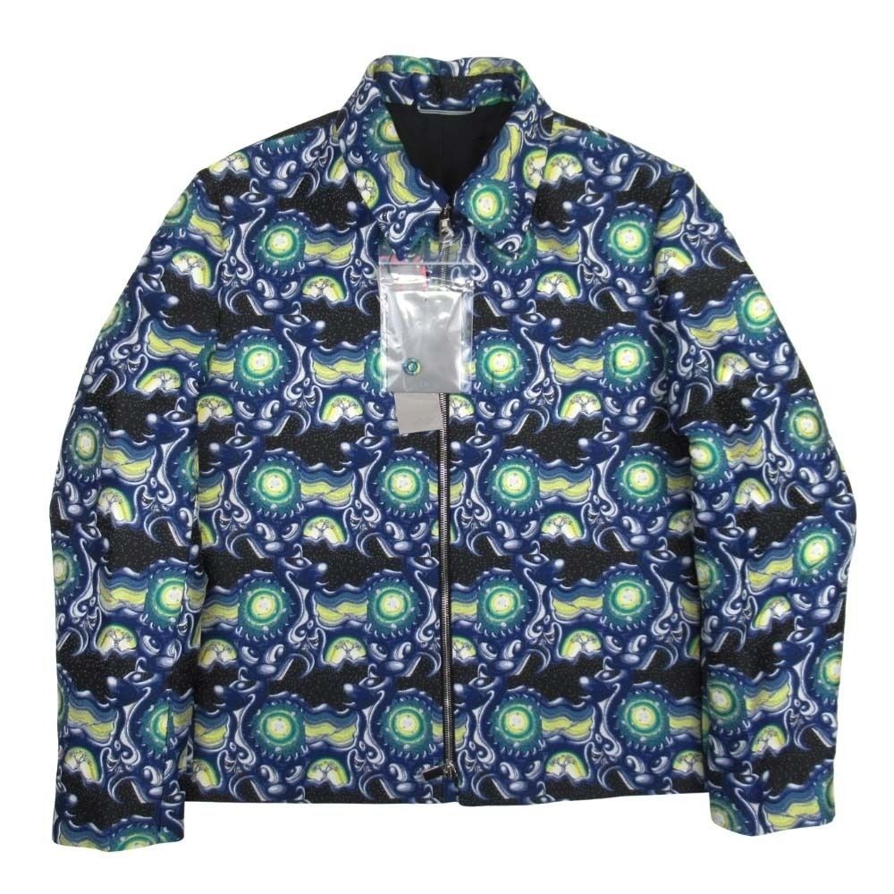 Dior Homme Kenny Shaft All Over Pattern Jacquard Zip Jacket 50 Blue