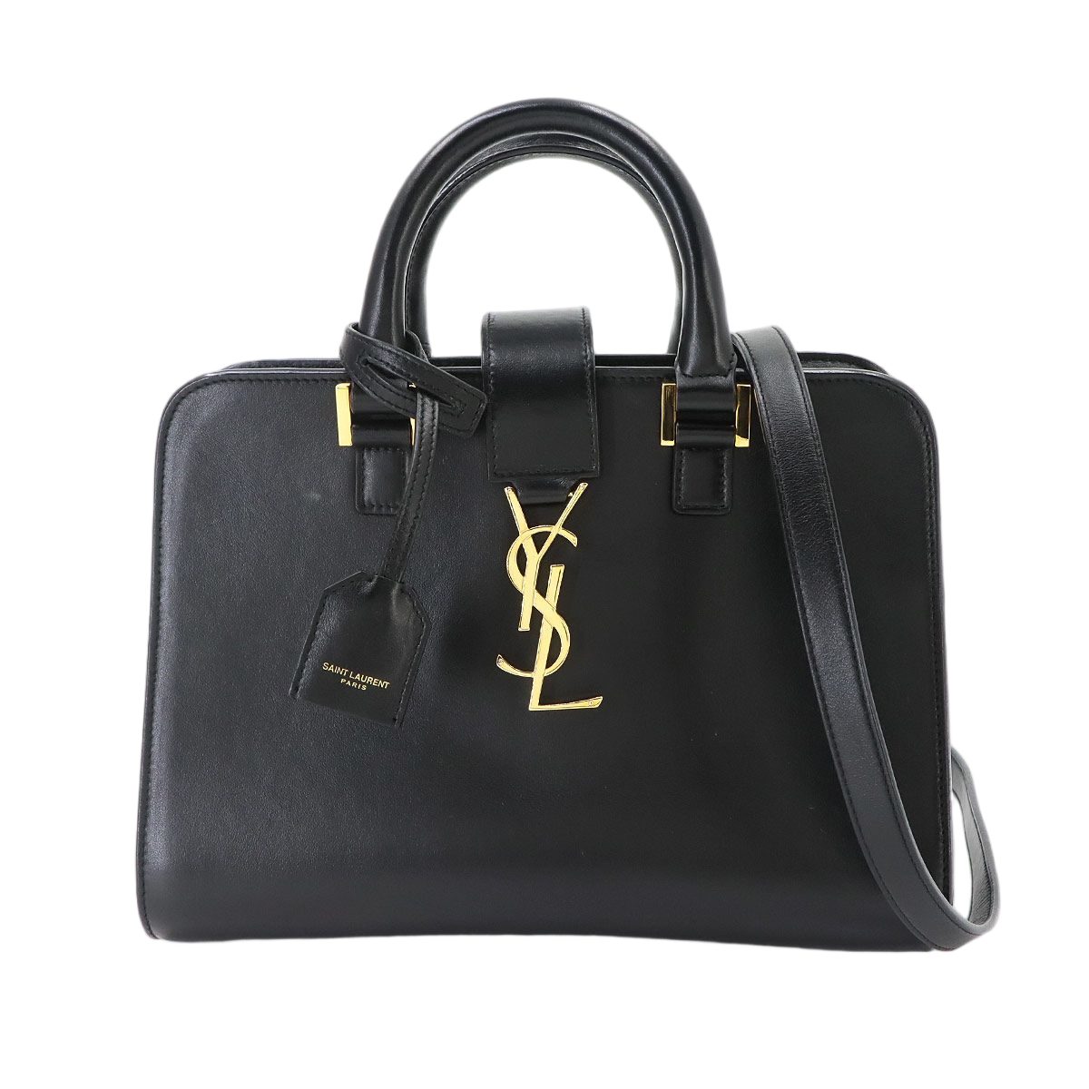 Saint Laurent Cabas 2-Way Bag Leather Black Baby