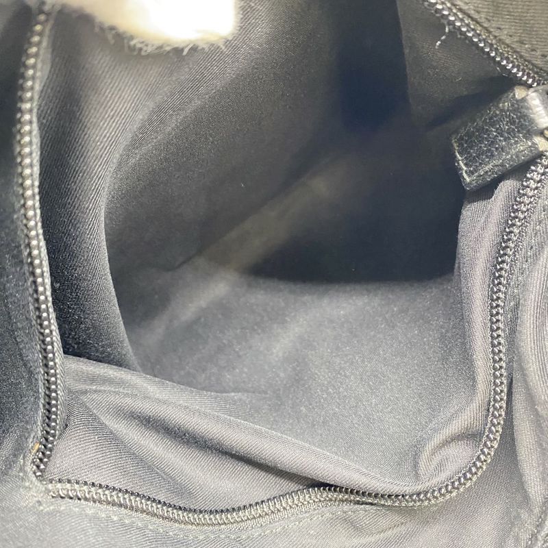 Gucci 131211 Shoulder Bag Crossbody Messenger GG Canvas Leather Black Ladies