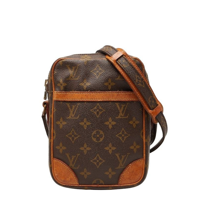 Louis Vuitton Monogram Danube Crossbody Shoulder Bag Brown Leather