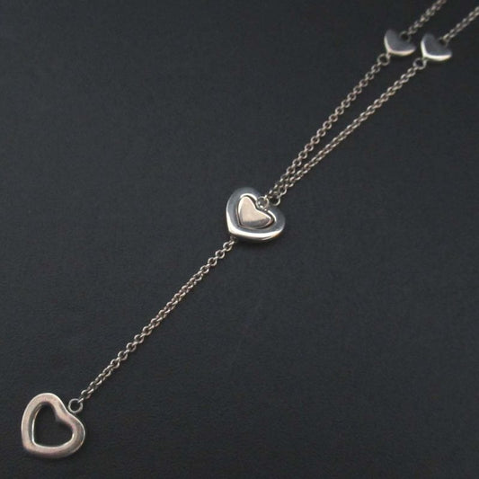 Tiffany & Co Heart Link Lariat Necklace 925 SV Silver