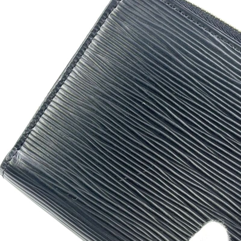Louis Vuitton Zippy Wallet Epi Noir Black Leather Black Round Zipper Long