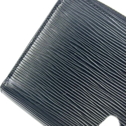 Louis Vuitton Zippy Wallet Epi Noir Black Leather Black Round Zipper Long