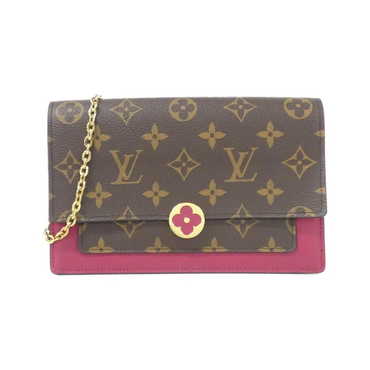Louis Vuitton Monogram Portefeuille Flor Chain Wallet