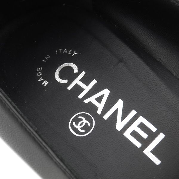 Chanel Pumps Coco Mark Matelasse Heels Leather Black 38c Black G40154 [box