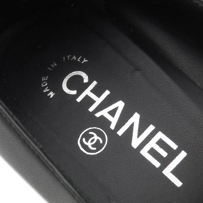 Chanel Pumps Coco Mark Matelasse Heels Leather Black 38c Black G40154 [box