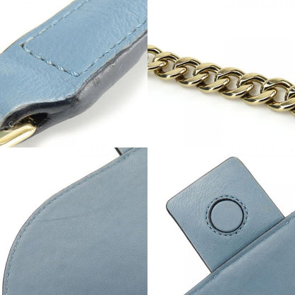 Loewe Shoulder Bag Anagram Leather Blue Gold Hardware Crossbody Chain Women