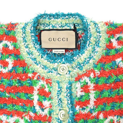 Gucci Cardigan Tweed XS Size Multicolor - 691588 Short Sleeve Button