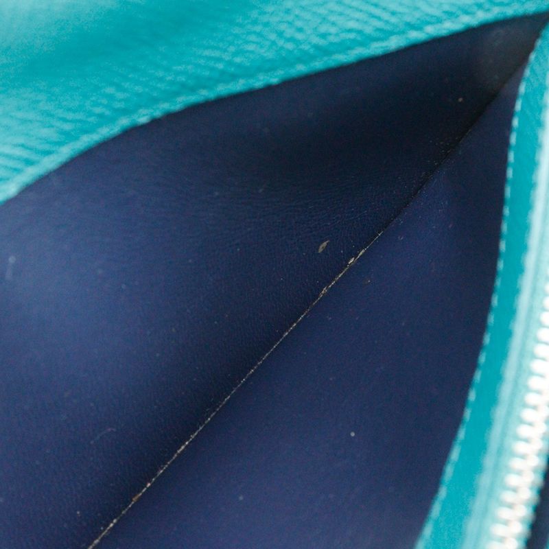 Bvlgari Leather Black/green Men's Long Wallet