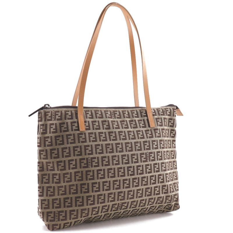Fendi Zucchino 8bh022 Canvas Brown Women's Tote Bag