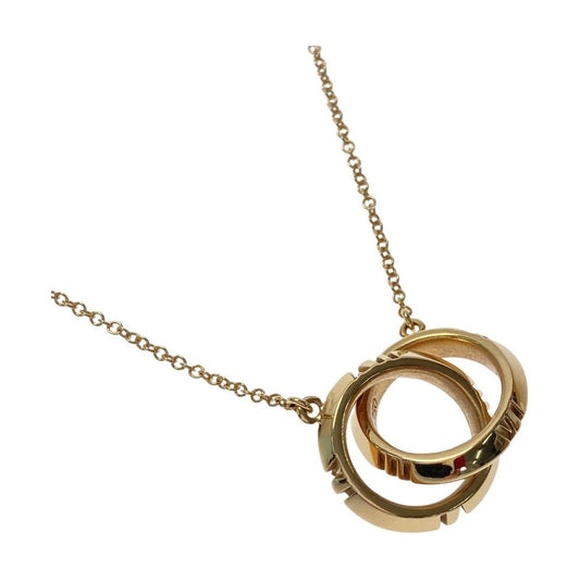 Tiffany & Co Atlas Closed Interlocking Necklace K18 YG