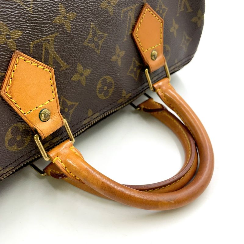 Louis Vuitton Speedy 30 Monogram Leather X PVC Brown Handbag Gold N41370