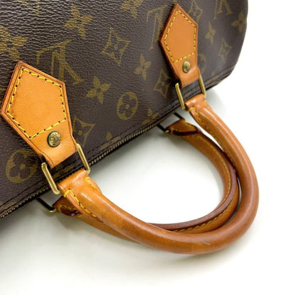 Louis Vuitton Speedy 30 Monogram Leather X PVC Brown Handbag Gold N41370