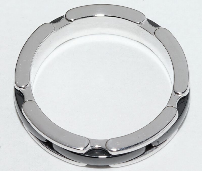 Chanel Ring 18K White Gold Black Ceramic J12 Ultra Collection Ring Small Model