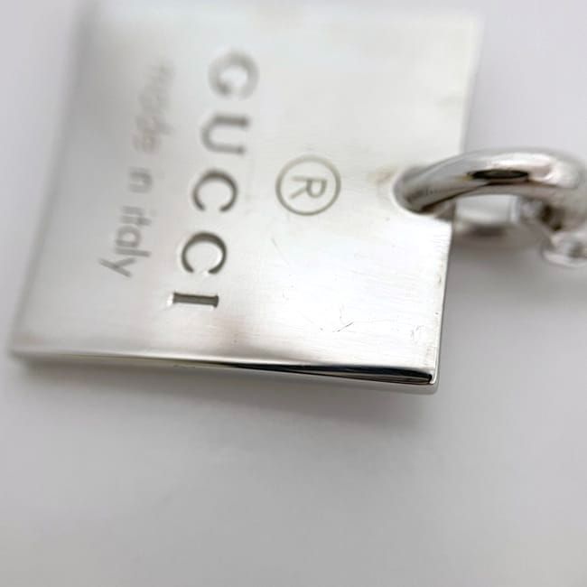 Gucci Square Logo Plate Necklace Ec22785 Silver