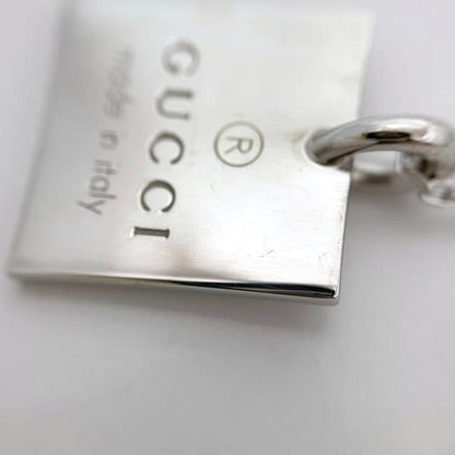 Gucci Square Logo Plate Necklace Ec22785 Silver