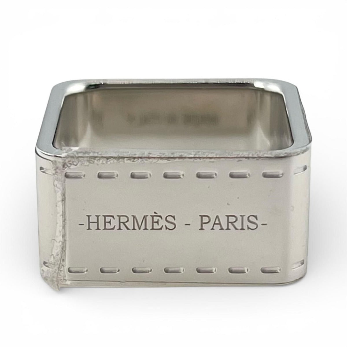 Hermes Bolduc Square Scarf Ring Silver — view 5