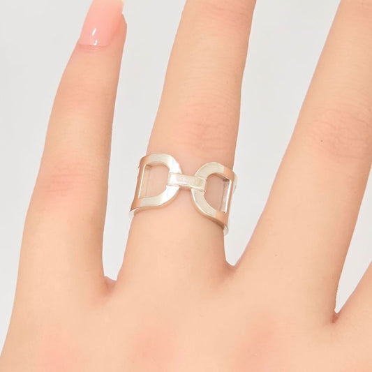 Hermes Ring Chaîne D'angkle Eva 49 Approx Size 10 Star Ring Silver Sv925 Case