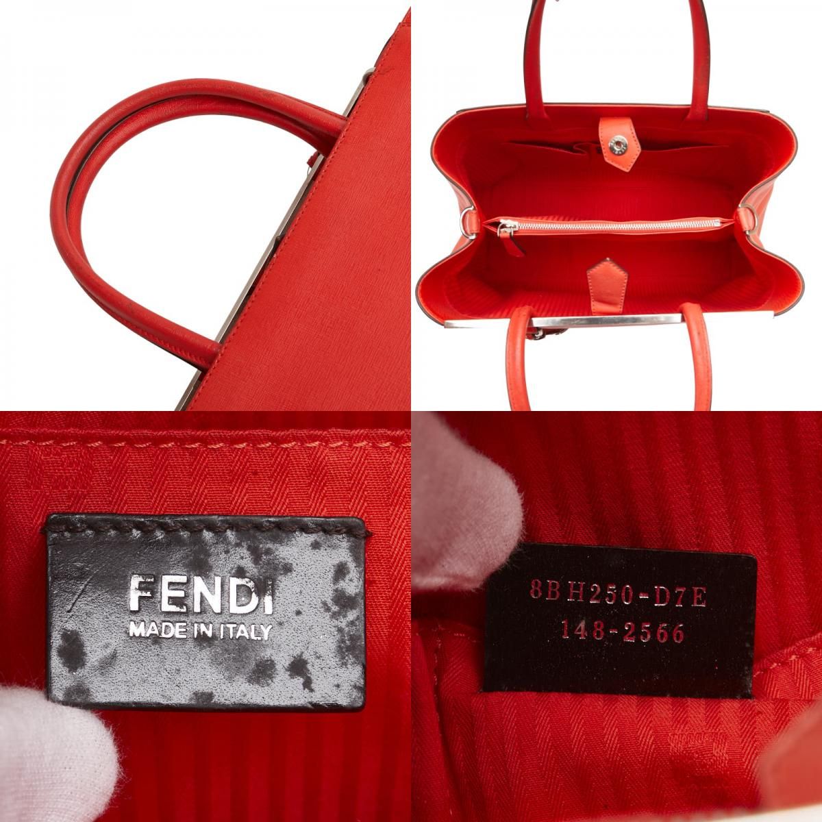 Fendi Toujours Handbag Shoulder Bag 2WAY 8bh250 Red Leather Women Fendi