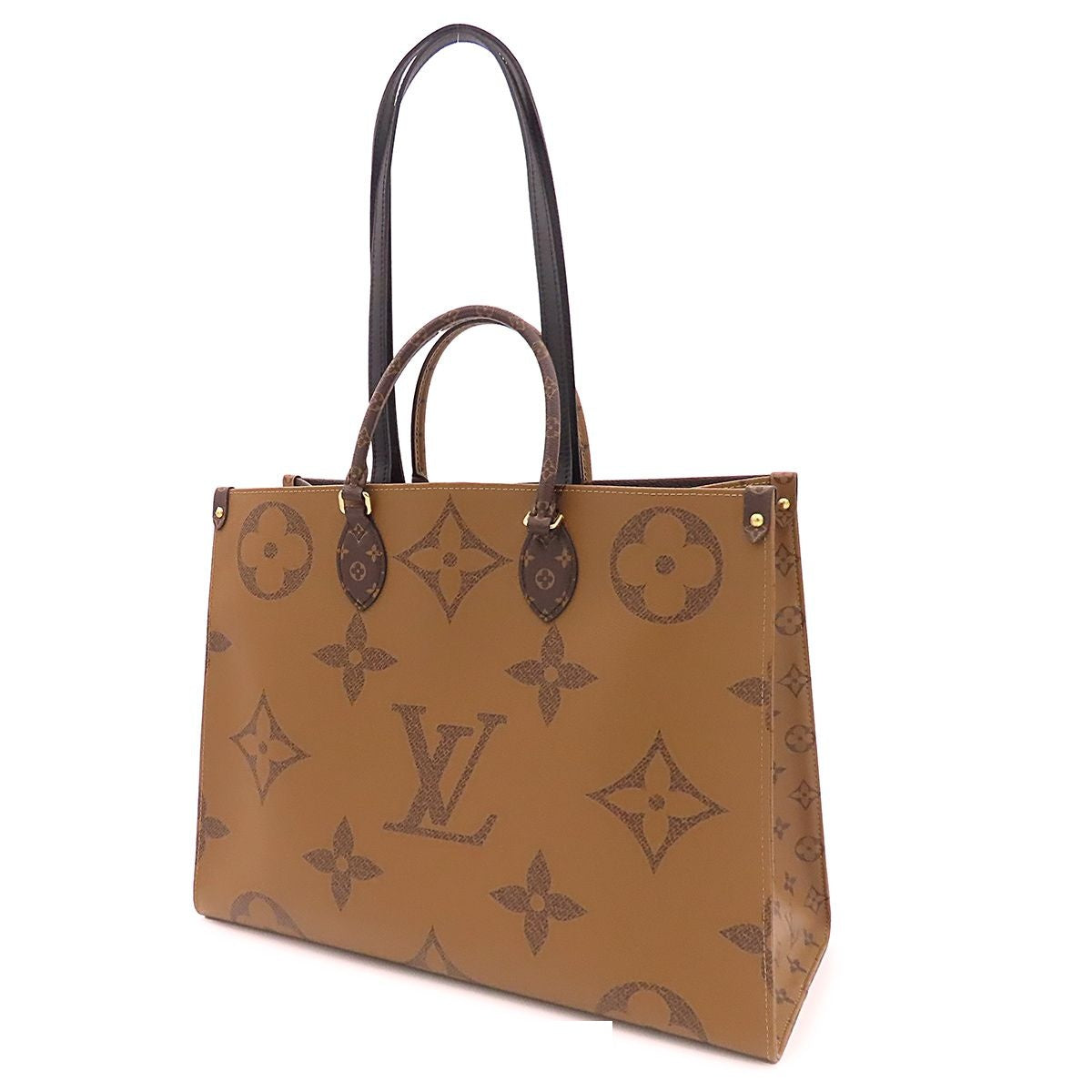 Louis Vuitton On The Go GM Brown Camel Gold Monogram Reverse Giant 2-Way Tote — view 2