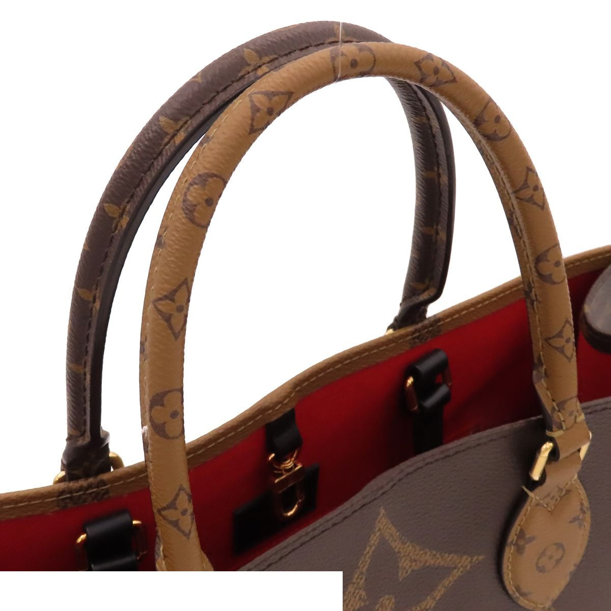 Louis Vuitton On The Go GM Brown Camel Gold Monogram Reverse Giant 2-Way Tote — view 4