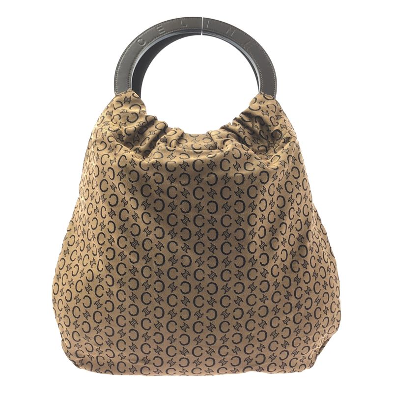 Celine - Macadam Pattern Circle Handle Canvas Handbag - Brown - Women