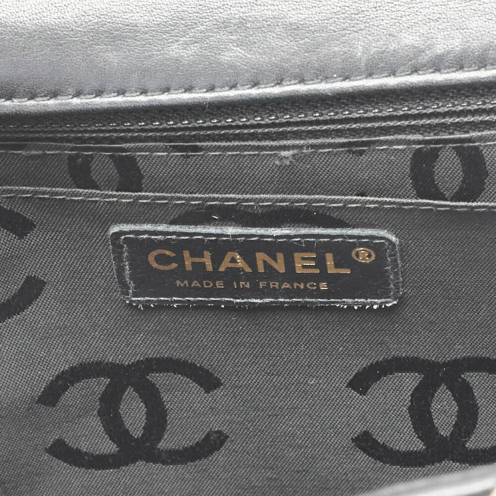 Chanel Coco Mark Wild Stitch Turnlock Handbag Calfskin Black With Gold Hardware