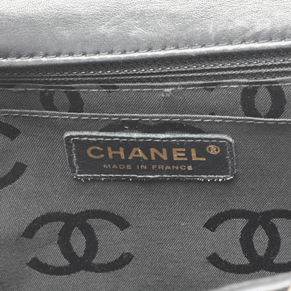 Chanel Coco Mark Wild Stitch Turnlock Handbag Calfskin Black With Gold Hardware