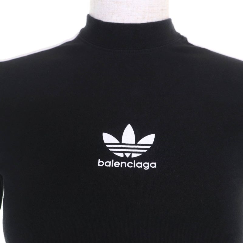 Balenciaga×adidas 23SS 723782 100% Cotton Short Sleeve T-shirt Black XS Genuine