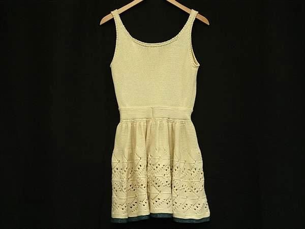 Chanel Silk And Cotton Knit Dress Clothing Size 38 Women's Ivory Fl4109